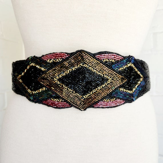 Vintage NOS Magid Beaded Women's Belt / Art Deco … - image 1