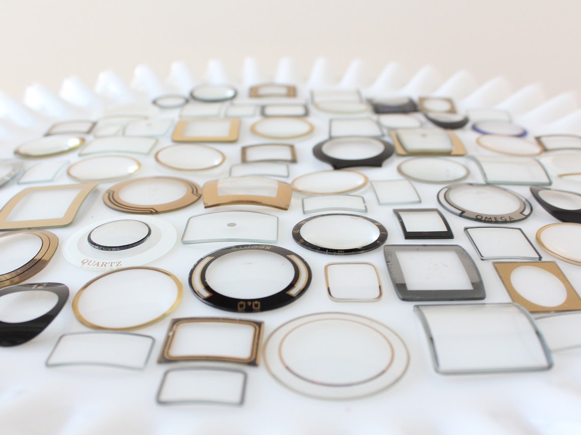 Vintage Glass Watch Crystals / Set of 75 Watchglass / Jewelry Etsy