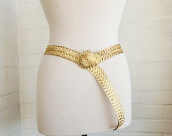 Vintage unique 1970s braided metal Black and gold belt. Made in Greece Vintage Metal Braided Wire Belt Made In Greece 1970 main image 2