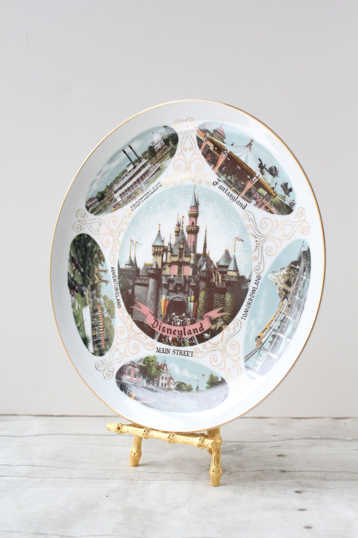 Vintage Disneyland Plate with Original Box / Disney Souvenir Etsy