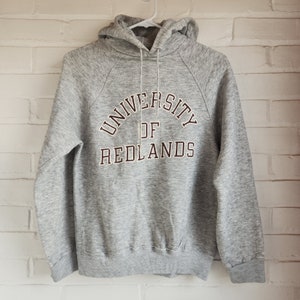 Vintage University Of Redlands Hoodie Sweatshirt Collegiate Pacific Gray Medium
