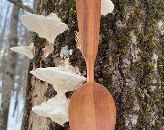 hand carved Apple wood eating spoon