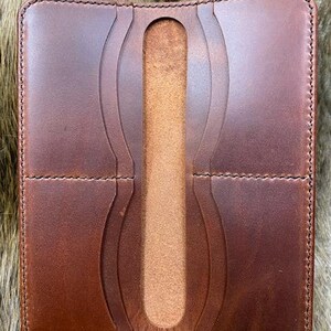 Hand made Genuine leather long wallet Card wallet bifold image 1