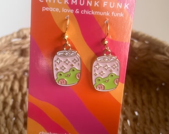 Can of Frog Earrings