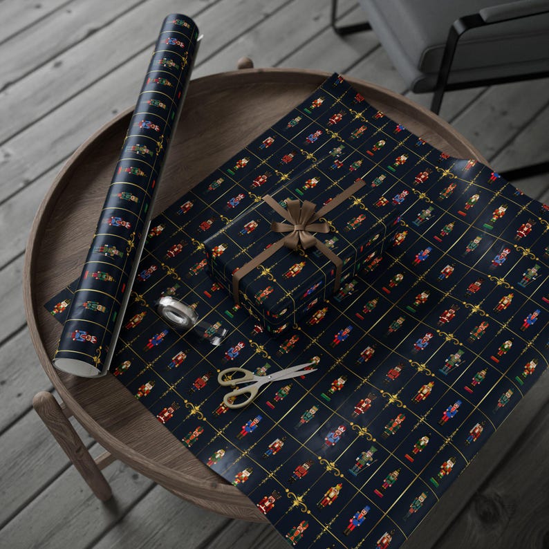 Nutcracker Wrapping Paper - Holiday Gift Wrap - Christmas Gift Wrap - Toy Soldier Pattern - Xmas Present image 5