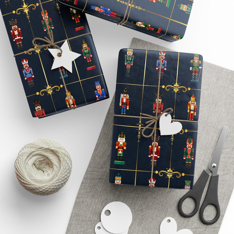 Nutcracker Wrapping Paper - Holiday Gift Wrap - Christmas Gift Wrap - Toy Soldier Pattern - Xmas Present image 2