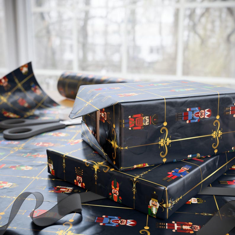 Nutcracker Wrapping Paper - Holiday Gift Wrap - Christmas Gift Wrap - Toy Soldier Pattern - Xmas Present image 7