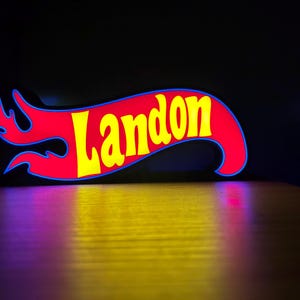 Personalized Racing Flame Night Light Decor Gift-Please SEE PRODUCT DIMENSIONS in Item Description!