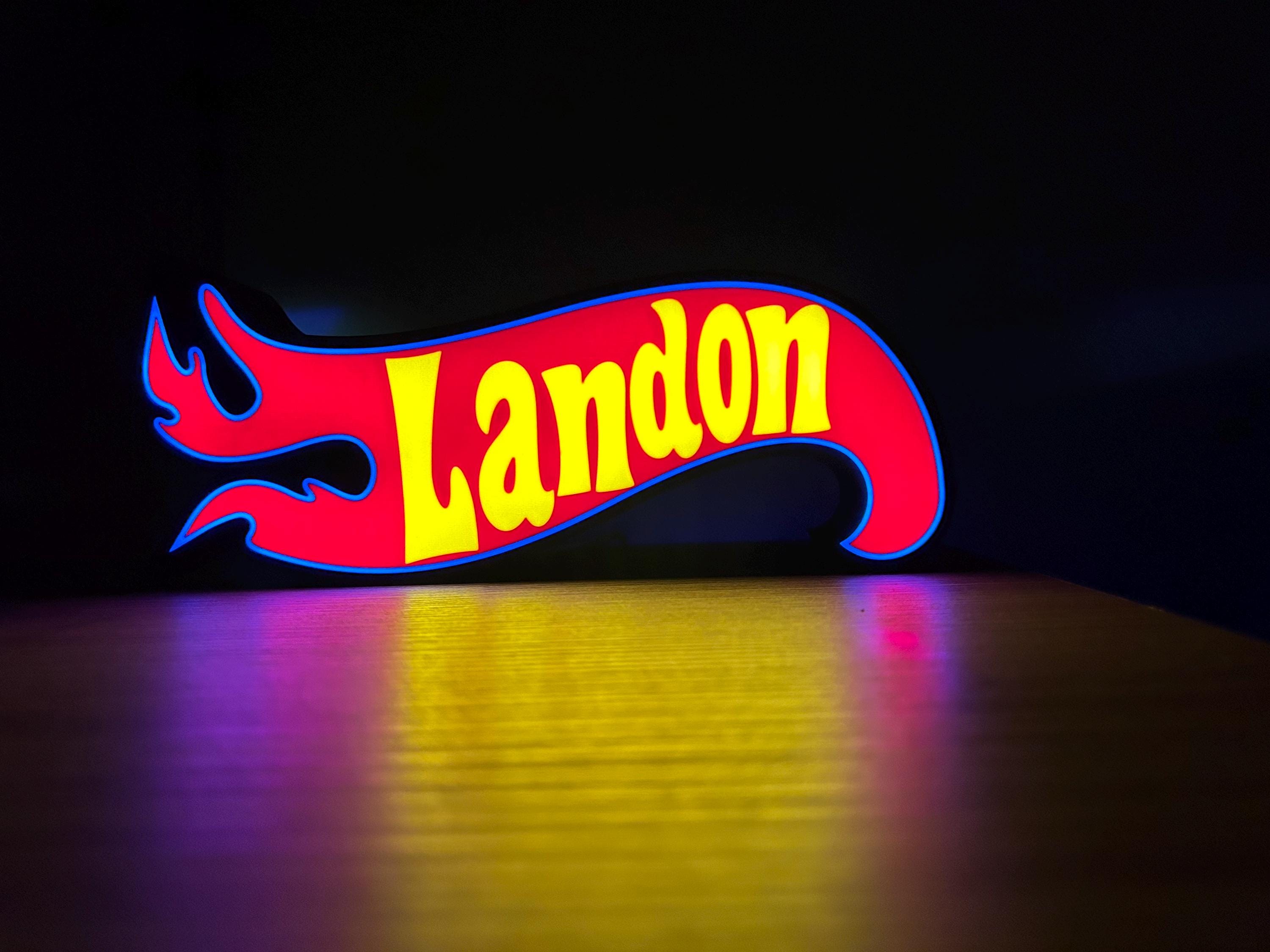 Logo Lumineux Mattel Hot Wheels - Lampe Décorative - Fait Main En France - Reconditionné