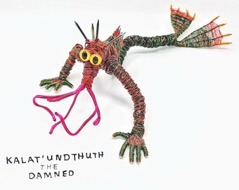 Spiked Copper Abomination - Bendable Copper Wire Creature - fun, unique, fully poseable! Hand-made out of recycled & repurposed materials.