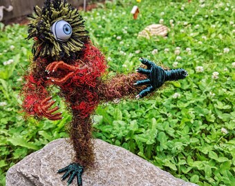 Mottled Clawed Cyclops - Bendable Copper Wire Creature - fun, unique, fully poseable! Hand-made out of recycled & repurposed materials.