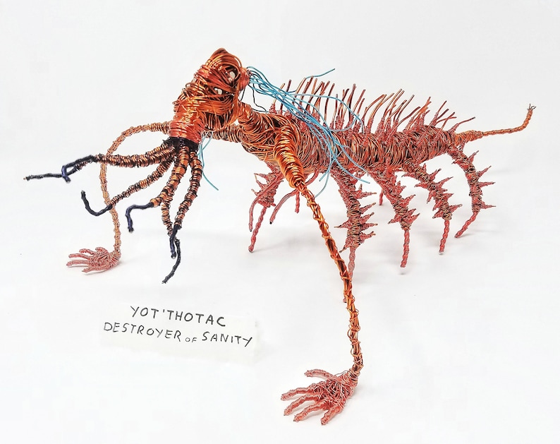 Spikey Monster Freak Bendable Copper Wire Creature fun, unique, fully poseable Hand-made out of recycled & repurposed materials image 1