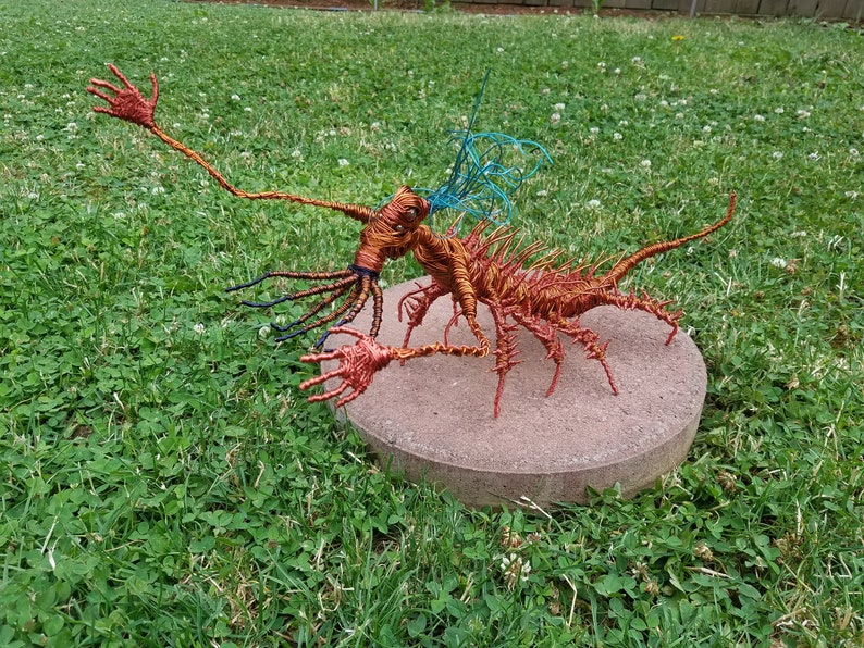 Spikey Monster Freak Bendable Copper Wire Creature fun, unique, fully poseable Hand-made out of recycled & repurposed materials image 10