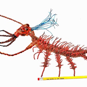 Spikey Monster Freak Bendable Copper Wire Creature fun, unique, fully poseable Hand-made out of recycled & repurposed materials image 7