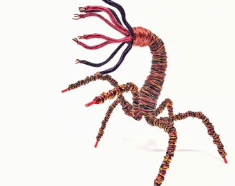 Hexapod Tentacle Monster 2 - Bendable Copper Wire Creature - fun, unique, fully poseable! Hand-made out of recycled & repurposed materials.