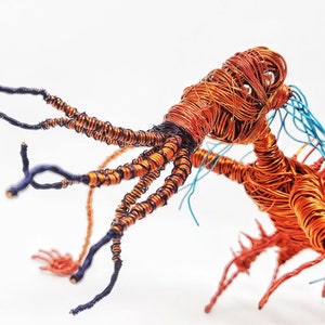 Spikey Monster Freak Bendable Copper Wire Creature fun, unique, fully poseable Hand-made out of recycled & repurposed materials image 4