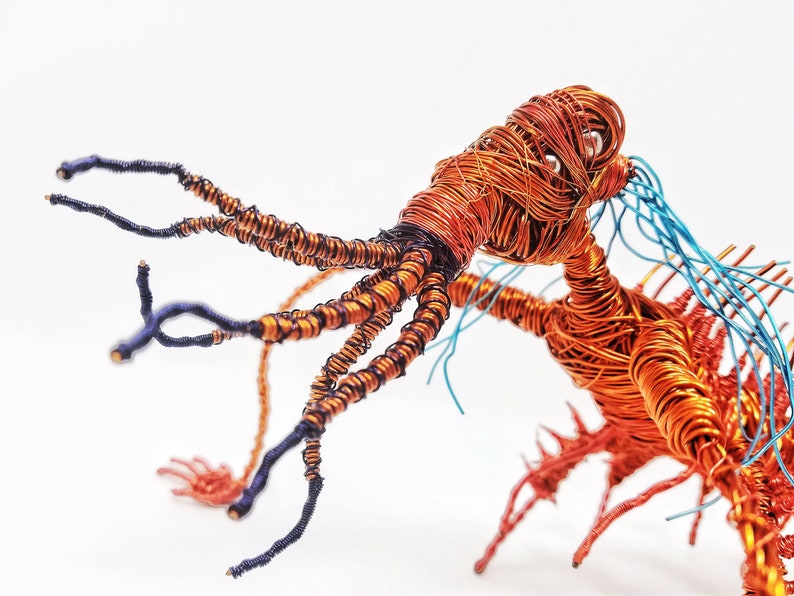 Spikey Monster Freak Bendable Copper Wire Creature fun, unique, fully poseable Hand-made out of recycled & repurposed materials image 4