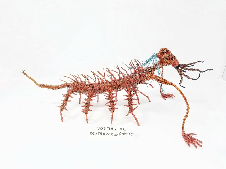 Spikey Monster Freak Bendable Copper Wire Creature fun, unique, fully poseable Hand-made out of recycled & repurposed materials image 3