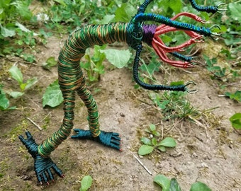 Tentacled Abomination - Bendable Copper Wire Creature - fun, unique, fully poseable! Hand-made out of recycled & repurposed materials.