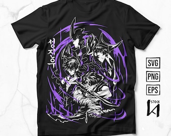 Anime gelaagde vector SVG, DTF DTG sublimatie print (digitale download)
