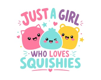 Kawaii Squishies SVG PNG EPS | Farbenfrohes Design für Mädchenliebhaber (Digitaler Download)