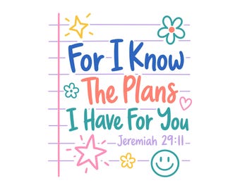 Jeremiah 29:11 Christian Quote SVG | Colorful Plans Faith Scripture (Digital Download)