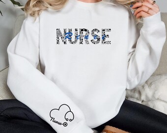 personalized nurse sweatshirt, rn sweatshirt, nurse gift, gifts for nurses, nursing gifts, custom sweatshirt, registered nurse