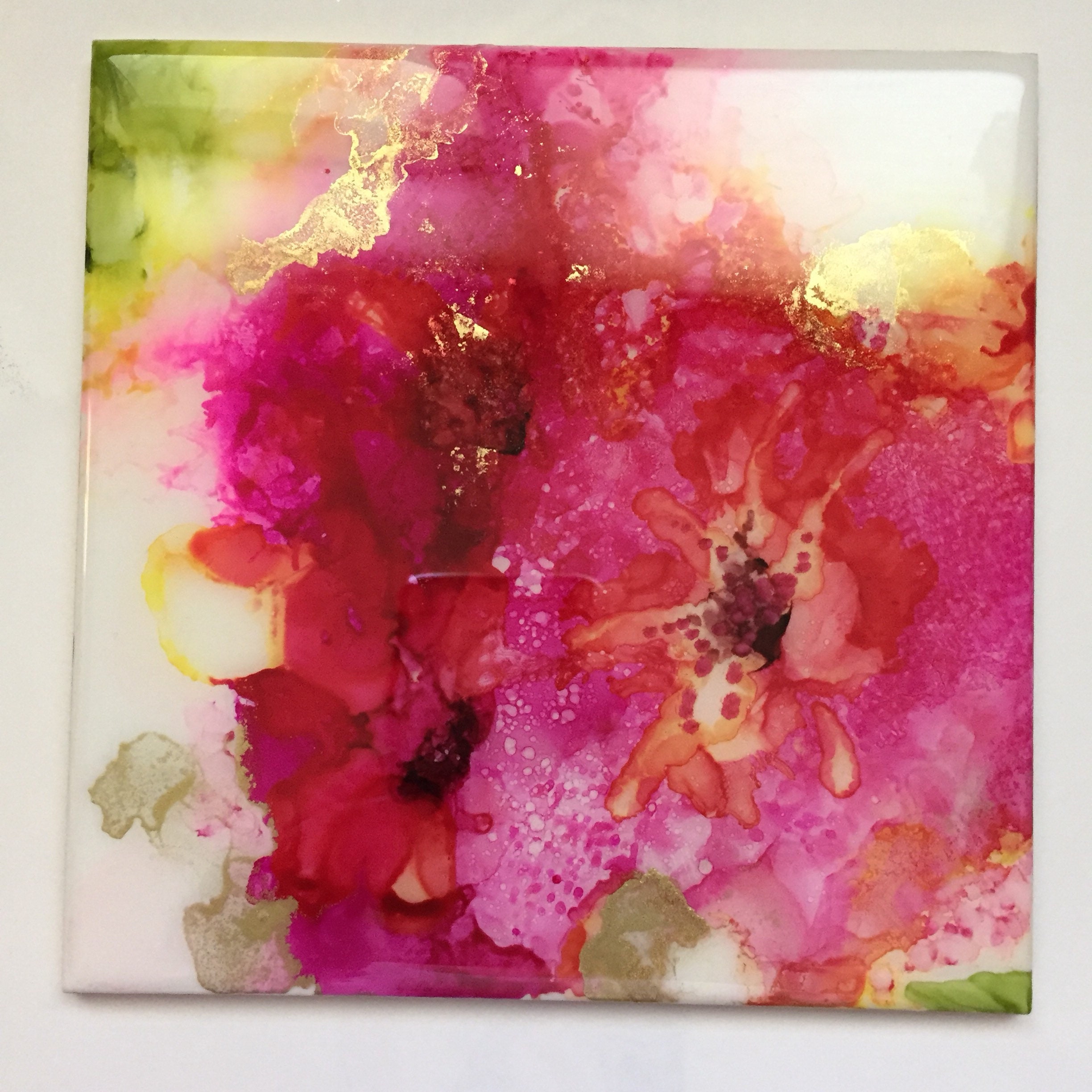 Original 6sq Art Tile Alcohol Ink Painting Fluid Art Etsy Canada