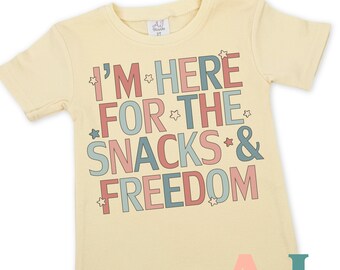 Toddler 4th of July Tee, Snacks and Freedom Shirt