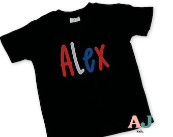 Boys 4th of July Embroidered Shirt, Personalized Independence Day Tee