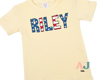 Personalized 4th of July Kids Shirt, Custom Name Toddler Tee