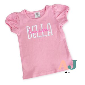 Girls personalized shirt, embroidered monogrammed name shirt, Personalized Kids Shirt, Toddler Tee