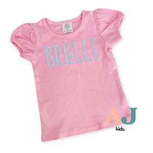 Girls personalized shirt, embroidered monogrammed name shirt, Personalized Kids Shirt, Toddler Tee