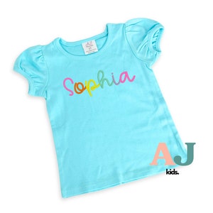 Personalized Girls Shirt with Name Embroidery | Custom Toddler Shirt for Kids | Gift for Girls | Embroidered Name Tee