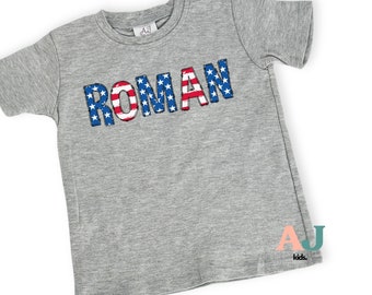 Personalized 4th of July Kids Shirt, Custom Name Toddler Tee