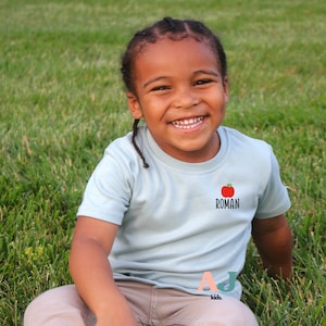 Personalized Back to School Shirt, Kids Embroidered Tee
