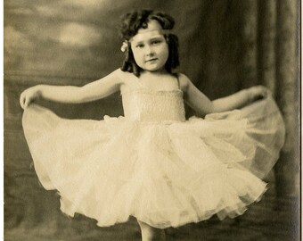 Little Girl Child BALLET DANCER Old Antique Vintage Photo Reprint