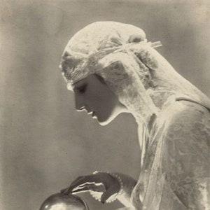 CIRCO FORTUNE TELLER con sfera di cristallo ristampa fotografica vintage