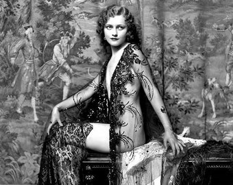 Mooie Vintage Foto Herdruk van VAUDEVILLE FOLLIES Actrice