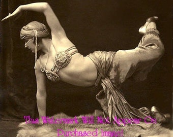 Beautiful EXOTIC BELLY DANCER 3 Old Vintage Antique Photo Reprint