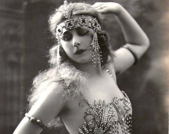 Hermosa BAILARINA DEL VIENTRE EXÓTICA 3 Antigua Vintage Antique Photo Reimpresión