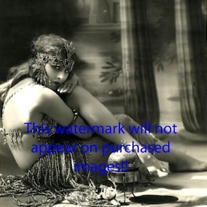 Old Vintage Antique PRETTY BELLY DANCER Photo Reprint