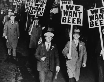 Old Vintage Antique WE WANT BEER Prohibition Photo Reprint