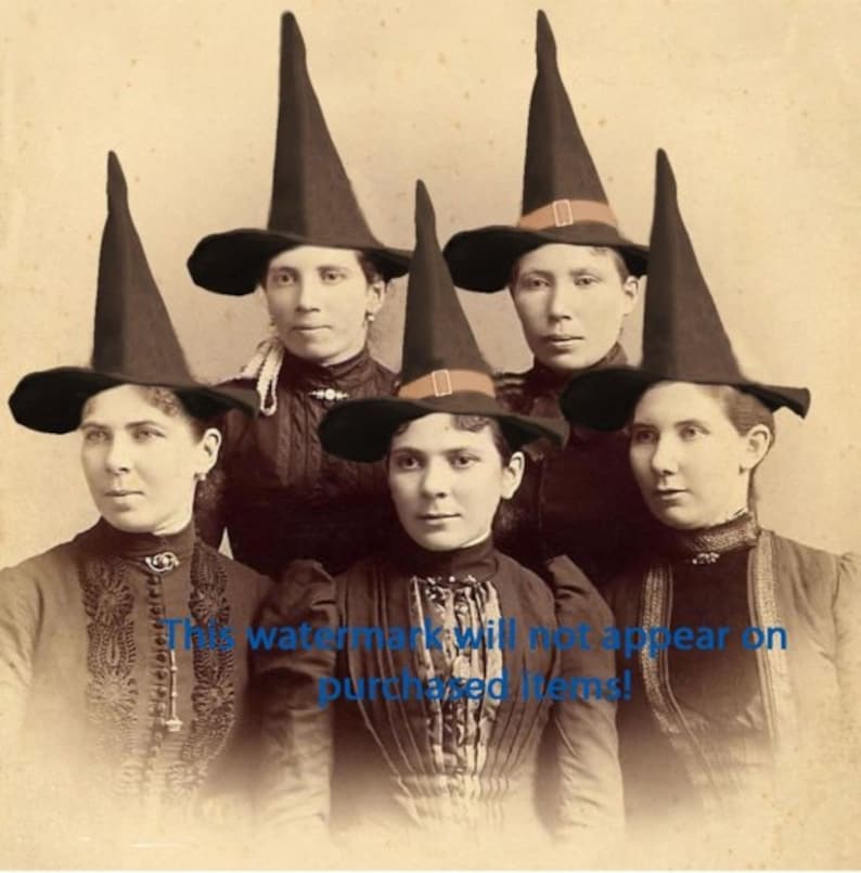 Old VINTAGE Antique WITCHES Photo Reprint image 1