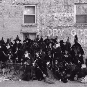 Old Vintage Antique BLACK HAT WITCHES Occult Halloween  Photo Reprint