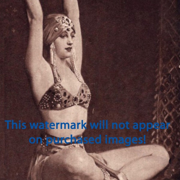 Pretty BELLY DANCER Vintage Photo Reprint