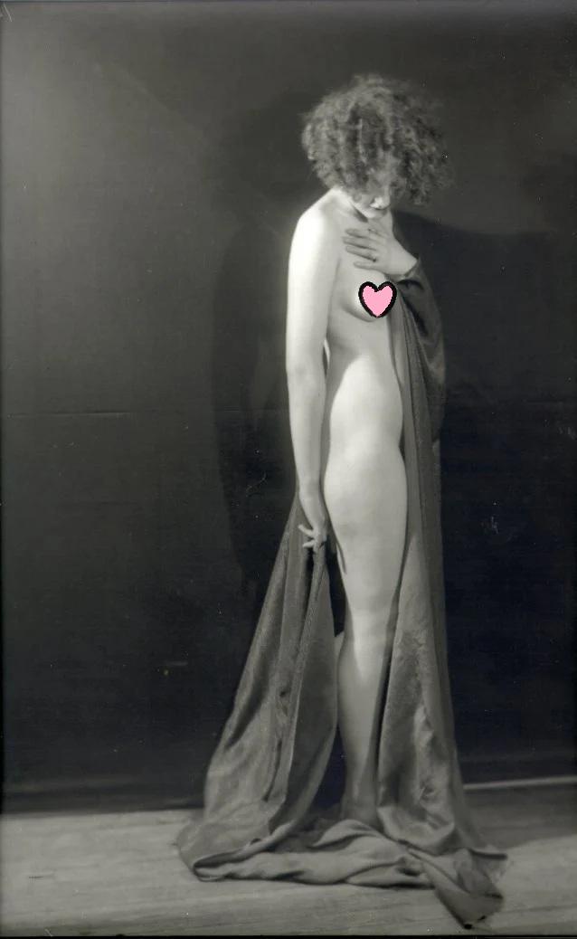 EXOTIC Erotic NUDE Draped French Model Photo Reprint ...MATURE
