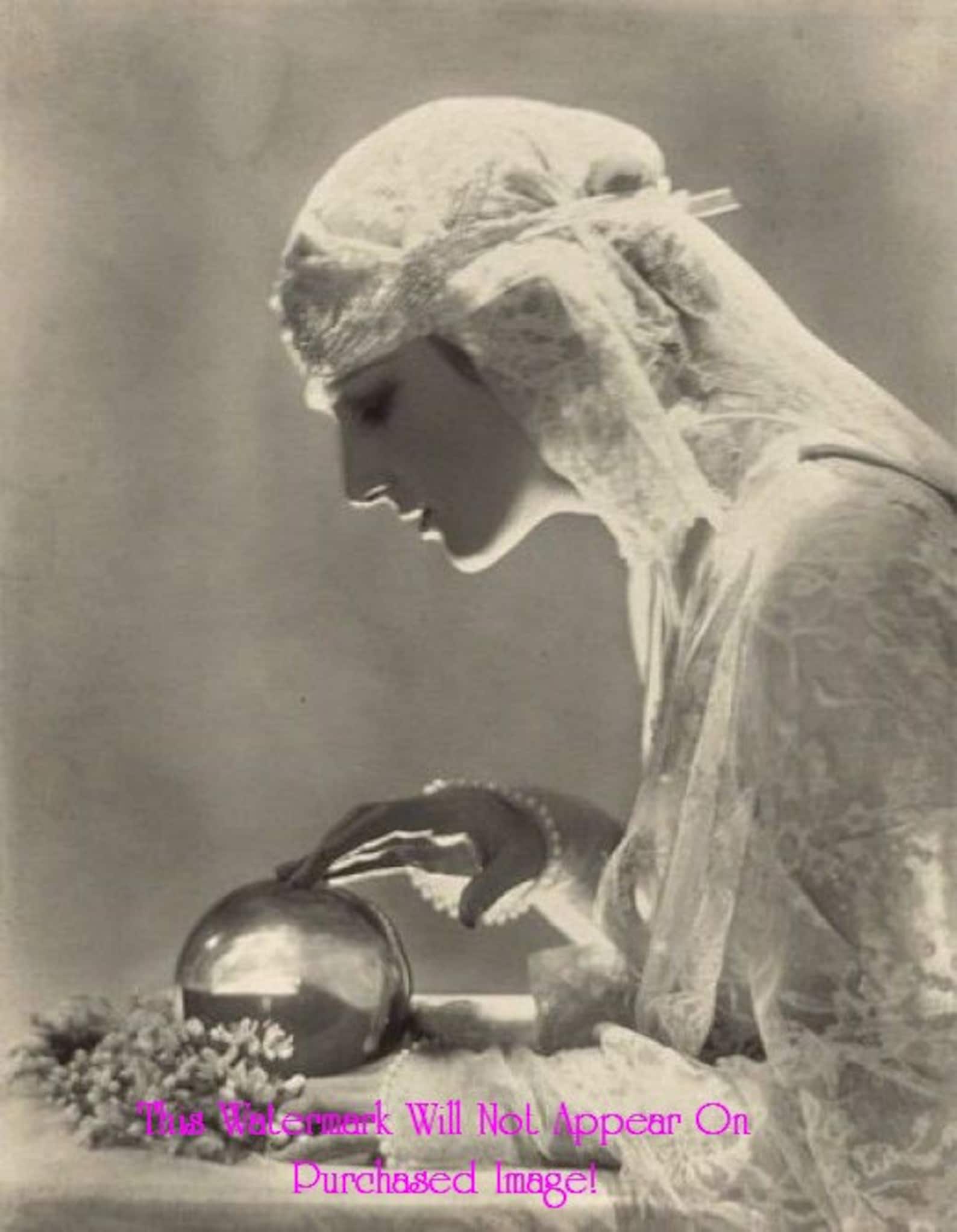 CIRCUS FORTUNE TELLER With Crystal Ball Vintage Photo Reprint Etsy