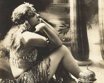 Beautiful EXOTIC BELLY DANCER 2 Old Vintage Antique Photo Reprint