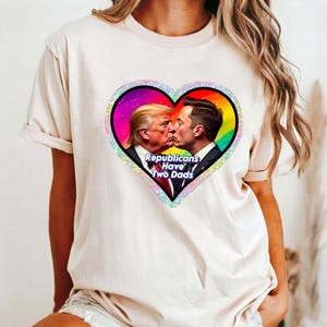 T-shirt Republikeinen hebben twee vaders, anti-donald Trump-shirt, anti-Elon Musk-shirt, grappig meme-T-shirt, grappig republikeins cadeau